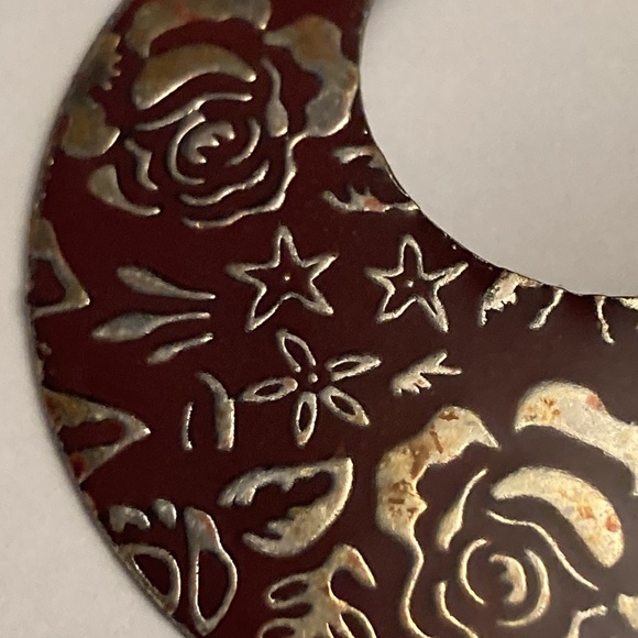 Rose Flower Hoop Circle Earrings - Picture 4 of 16